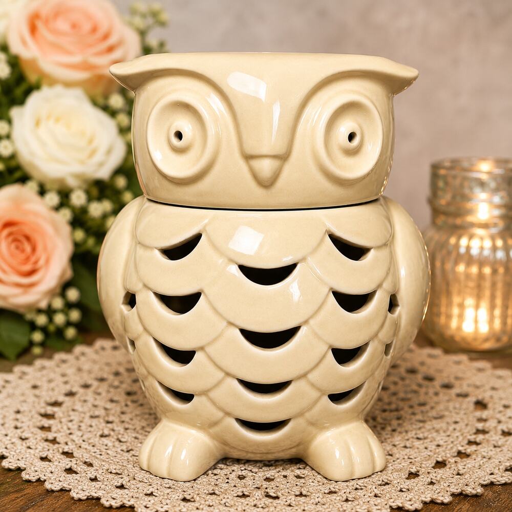 Rare 2005 Bath & Body Works Slatkin & Co. Ceramic Owl Luminary Candle Holder